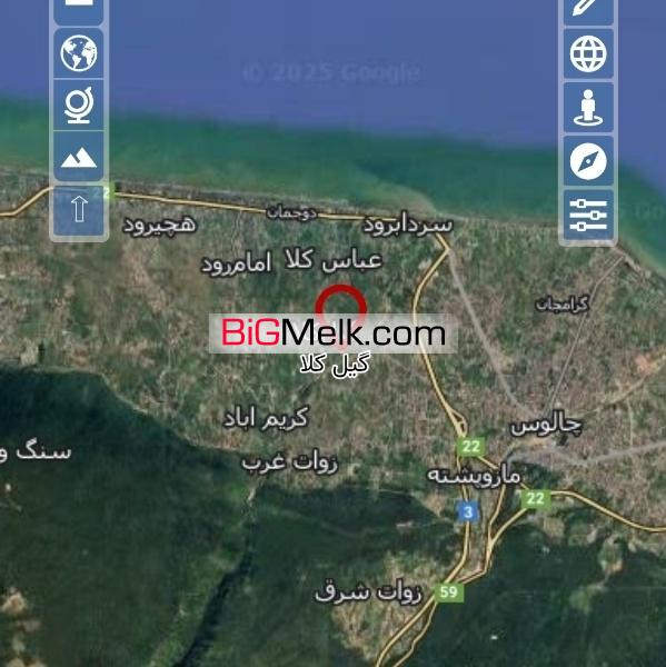 زمین ۲۸۰ متر داخل بافت چالوس منطقه گیل کلا