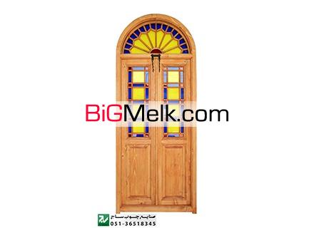 پنجره اُرُسی شیشه رنگی چوبی سنتی گره چینی مشبک